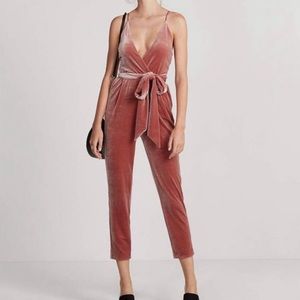 Express Mauve Velvet Jumpsuit